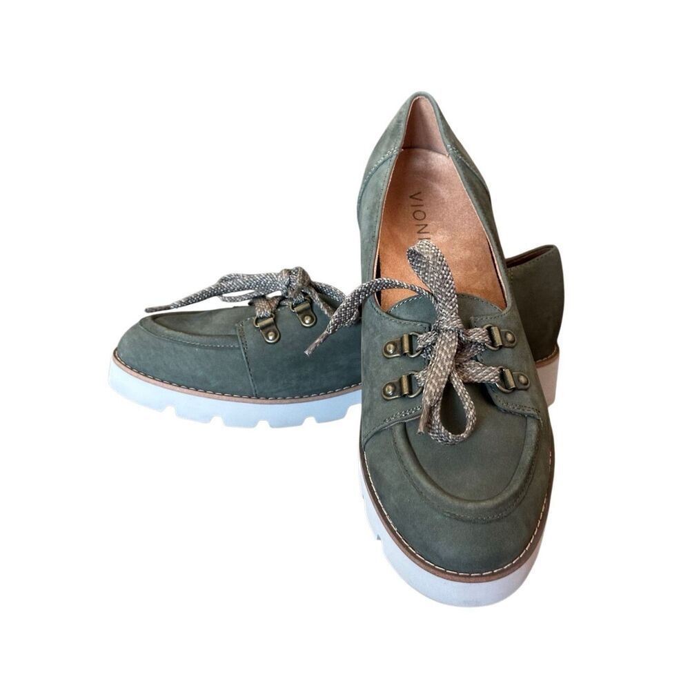 Vionic Teagan Nubuck Leather Lace Up Shoes Size 8.5